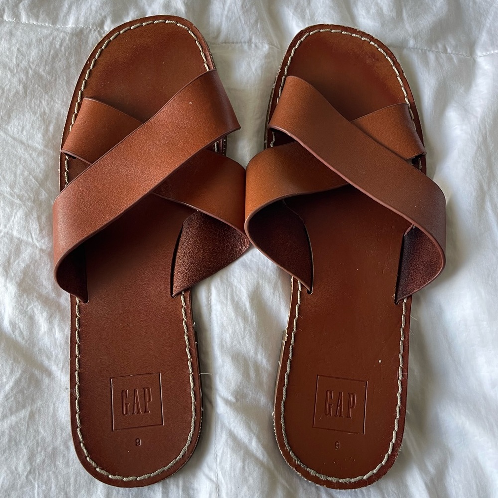 Gap Leather Slide Sandals